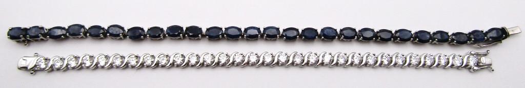 2-STERLING TENNIS BRACELETS (1)WITH NAVY (1 of 6)