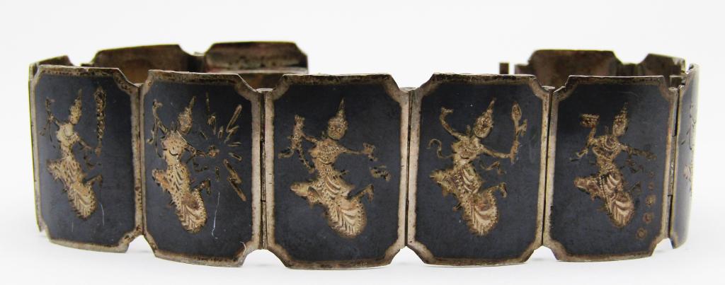 SIAM STERLING DANCING LADY PANEL BRACELET (1 of 4)