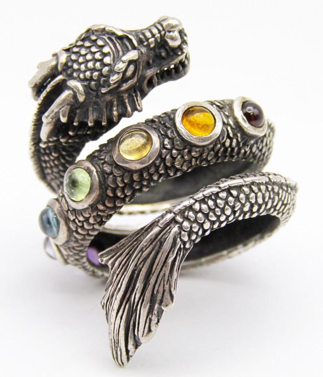 DRAGON WRAP STERLING RING stamped RSCL (1 of 6)