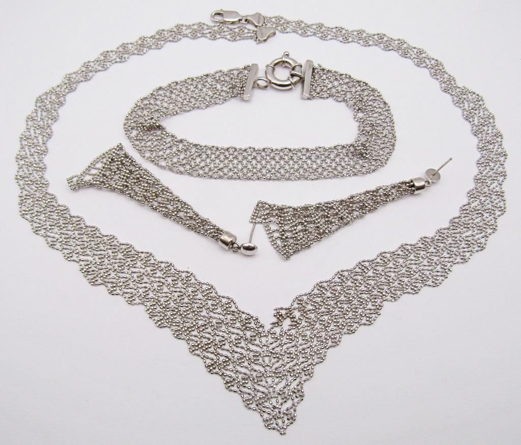 DELICATE STERLING SET - NECKLACE / EARRINGS (1 of 6)