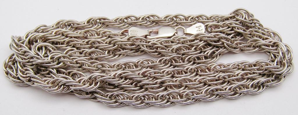 925 MILOR ROPE CHAIN 30" LONG - STURDY: 25 DWT