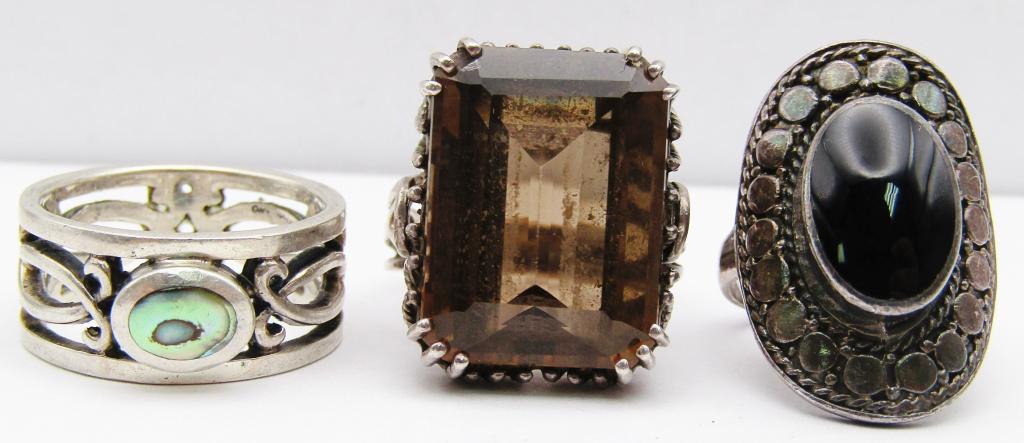 (3) SOUTHWEST STERLING RING LOT (1 of 8)