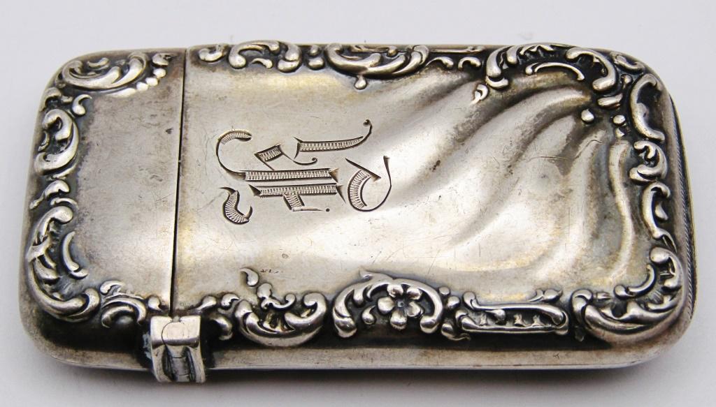 STERLING LIGHTER CASE / ORNATE "K" ENGRAVED (1 of 6)