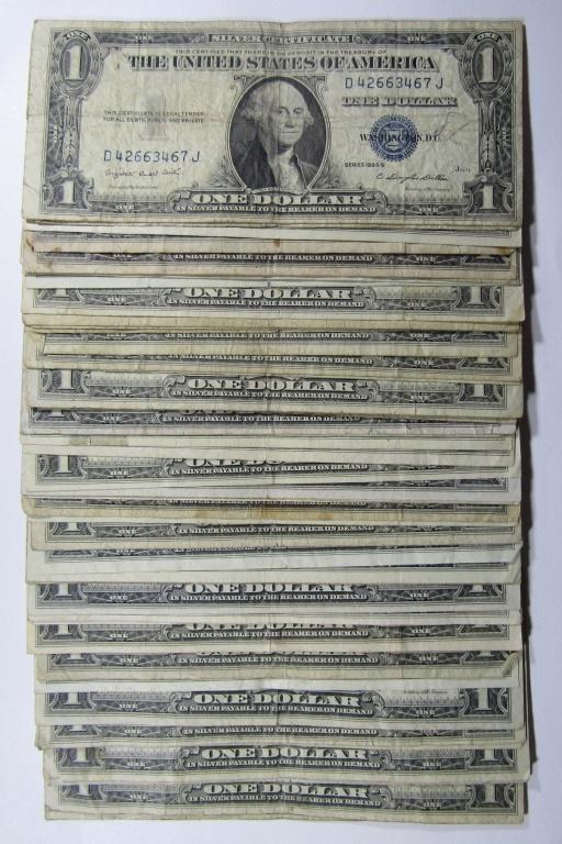 (50) $1 SILVER CERTIFICATES - U.S. CURRENCY (1 of 2)