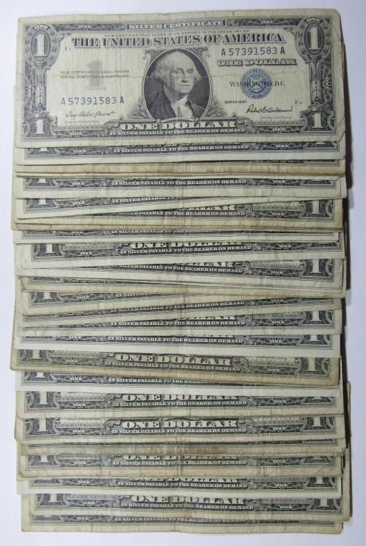 (50) $1 SILVER CERTIFICATES - U.S. CURRENCY (1 of 2)