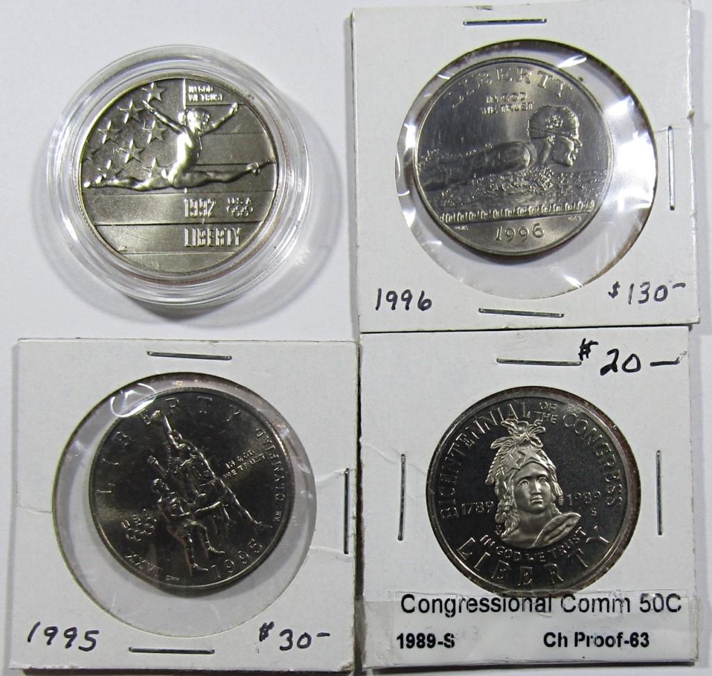 (4) COMMEM HALF DOLLARS: 1996 SWIMMING (1 of 2)
