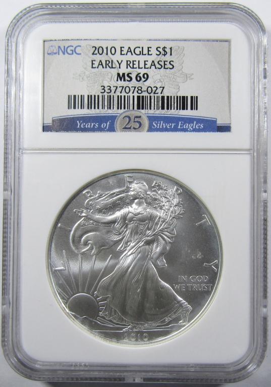 2010 AMERICAN SILVER EAGLE NGC MS-69 (1 of 4)