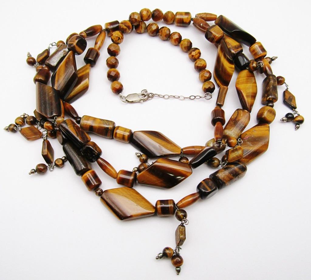 GORGEOUS TIGER EYE STONED MULTI LAYERED BEADED (1 of 3)