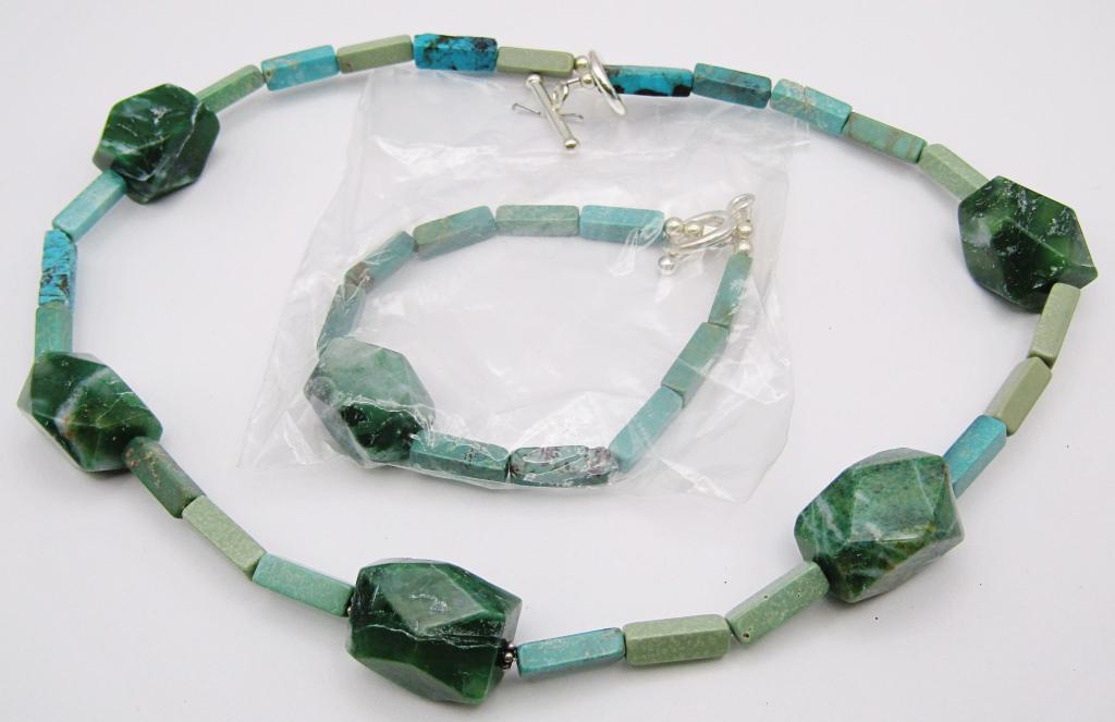 SET! SOUTHWESTERN GRN TURQUOISE NECKLACE (1 of 2)