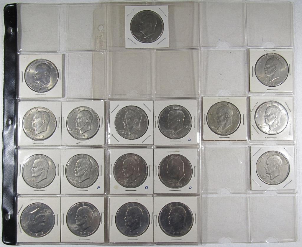(18) EISENHOWER DOLLARS - 1971 - 1976 (1 of 2)