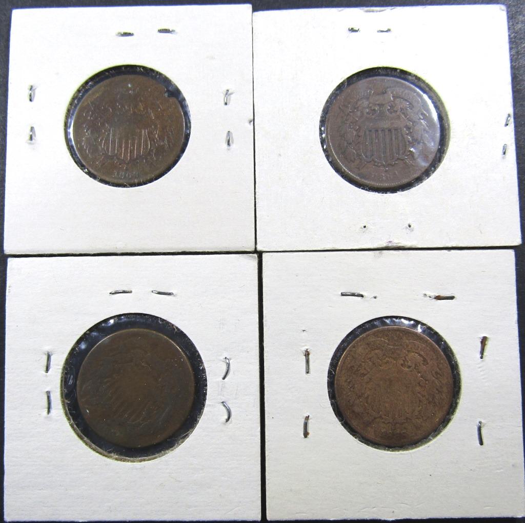 4-TWO CENT PIECES;1864, 1865 (1 of 2)