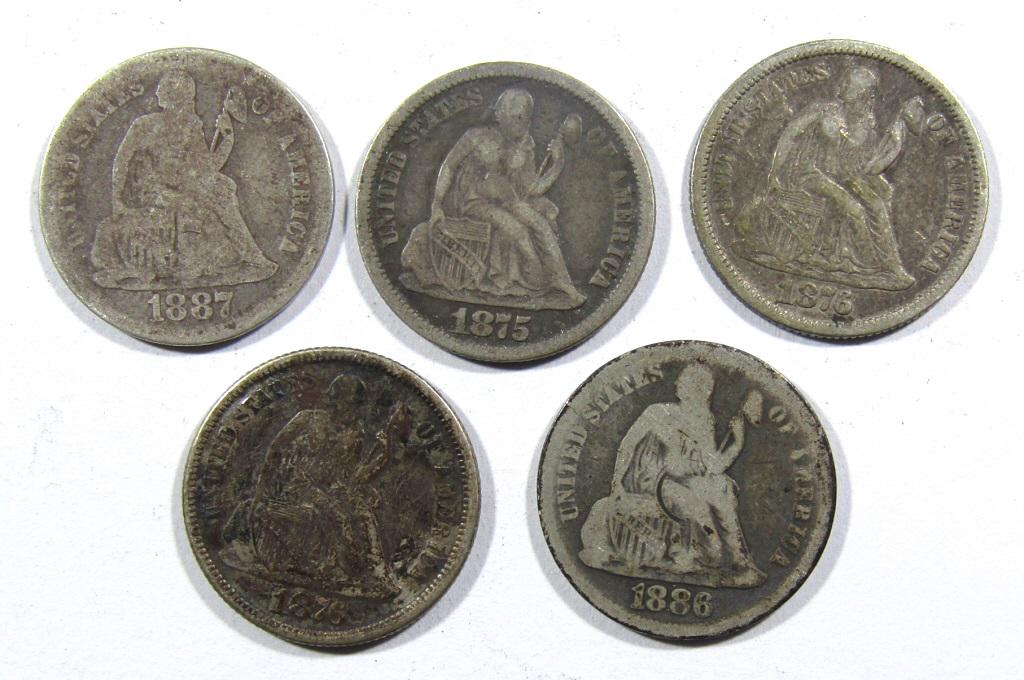(5) SEATED DIMES - GREAT MIX (1 of 2)