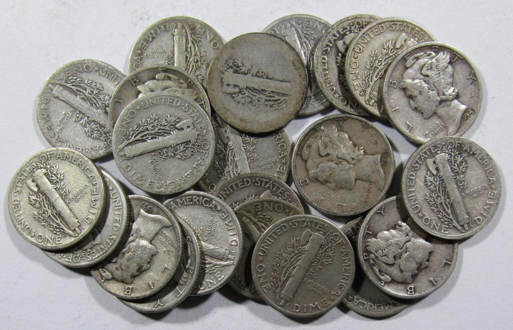 (23) MIXED DATE MERCURY SILVER DIMES (1 of 2)