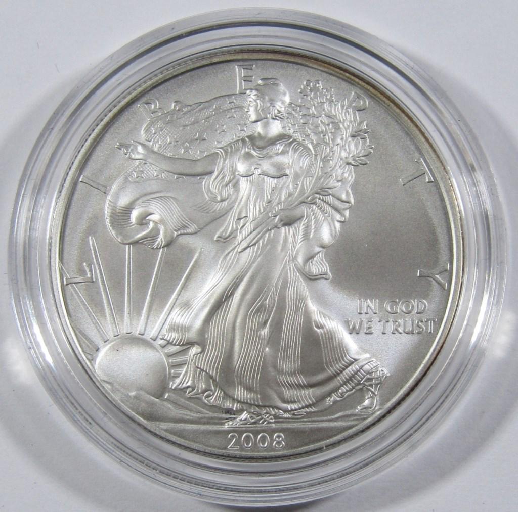 2008-W UNC AMERICAN SILVER EAGLE IN OGP (1 of 4)