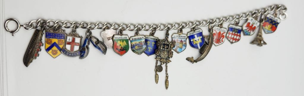 7 INCH VINTAGE STERLING CHARM BRACELETS WITH (1 of 4)