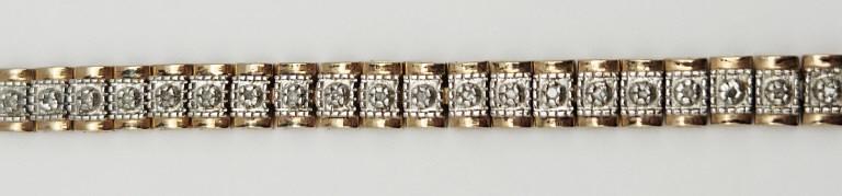 7.5 INCH GOLD TONED STERLING TENNIS BRACELET: WITH CZ STONES! TOTAL 12 DWT