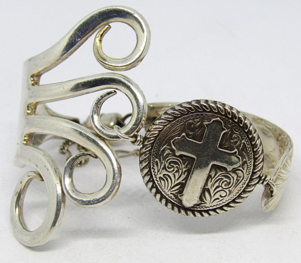 TLF MARKED IVAN TAIWAN STERLING BRACELET: UNIQUE ONE OF A KIND PIECE-RELIGIOUS-MAGNETIC CLOSURE. TOTAL 32.9 DWT