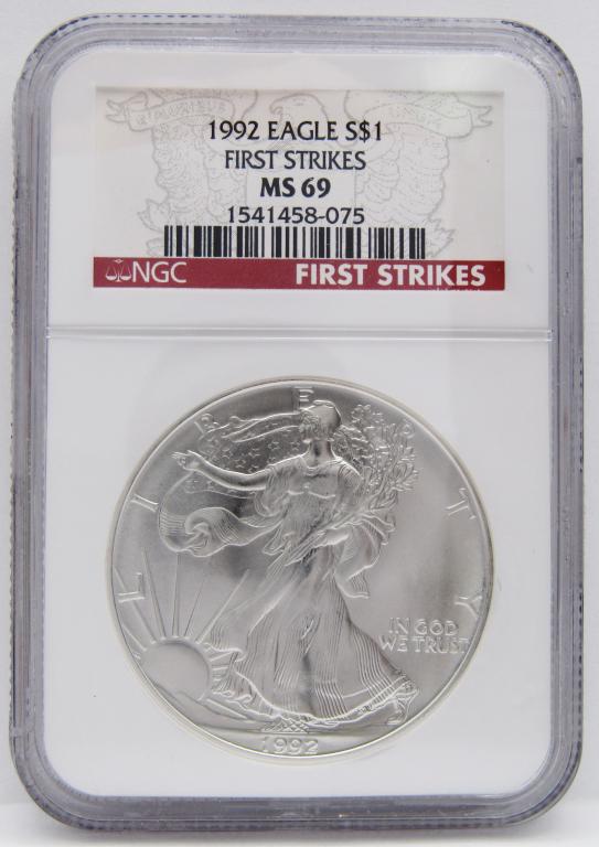 1992 AMERICAN SILVER EAGLE NGC MS-69 (1 of 4)