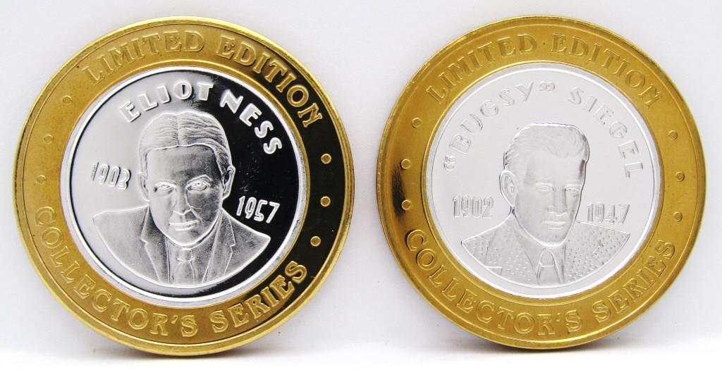 2- $10 GAMING CASINO TOKENS SILVER .999 (1 of 2)