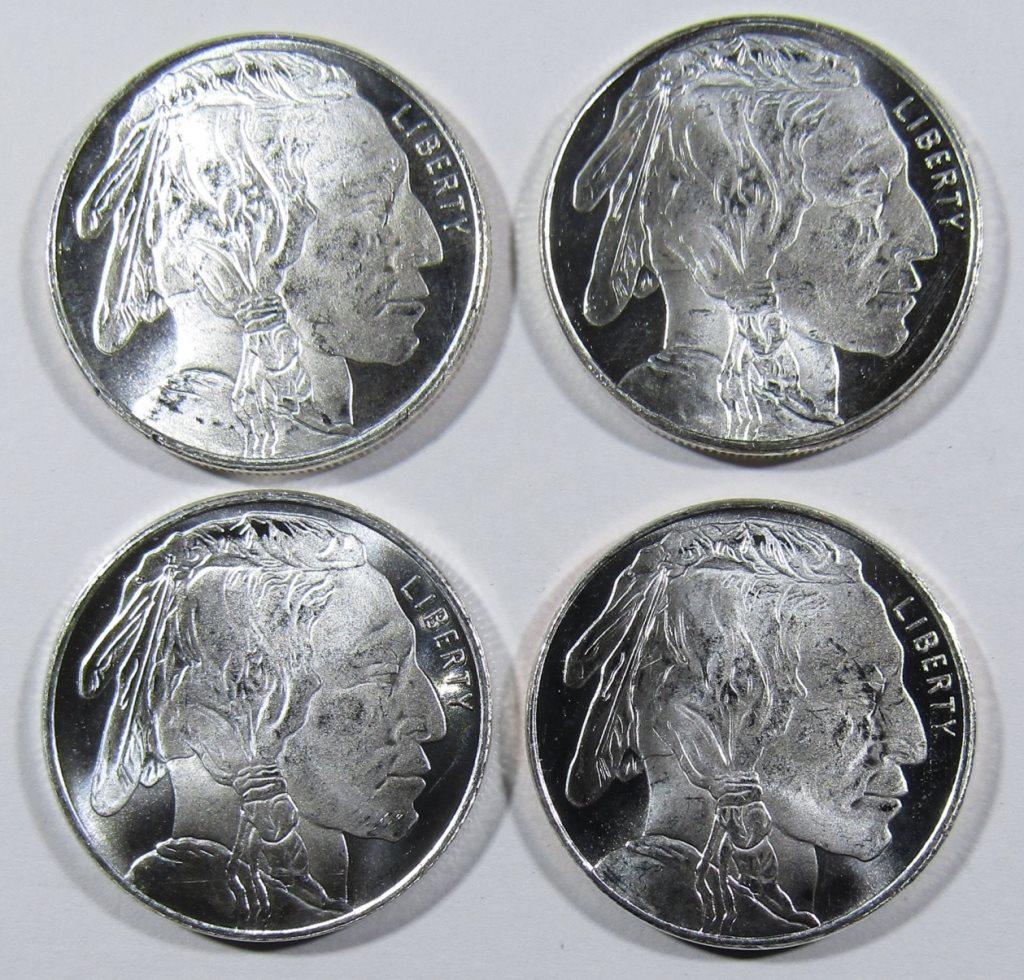 (4)- HALF OUNCE .999 SILVER ROUNDS (1 of 2)