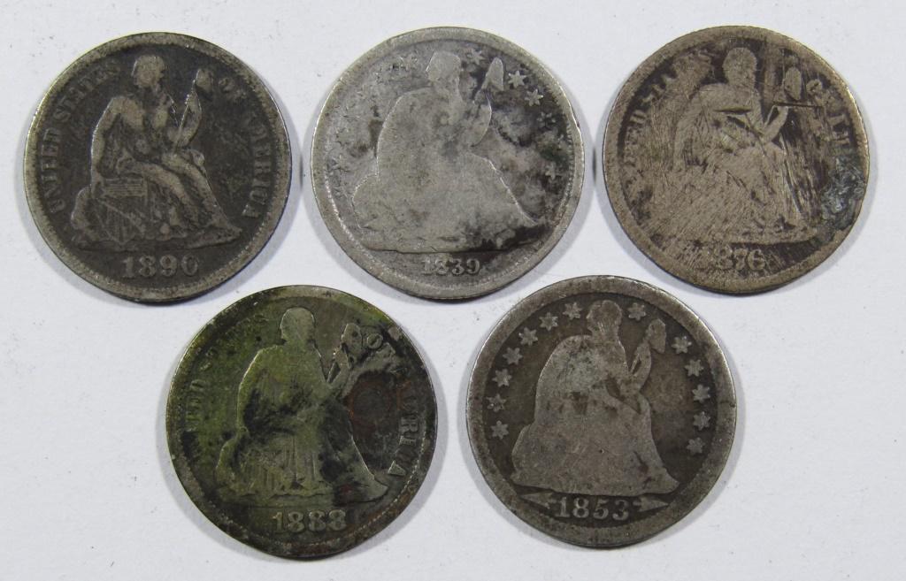 (5) SEATED DIMES - GREAT MIX (1 of 2)
