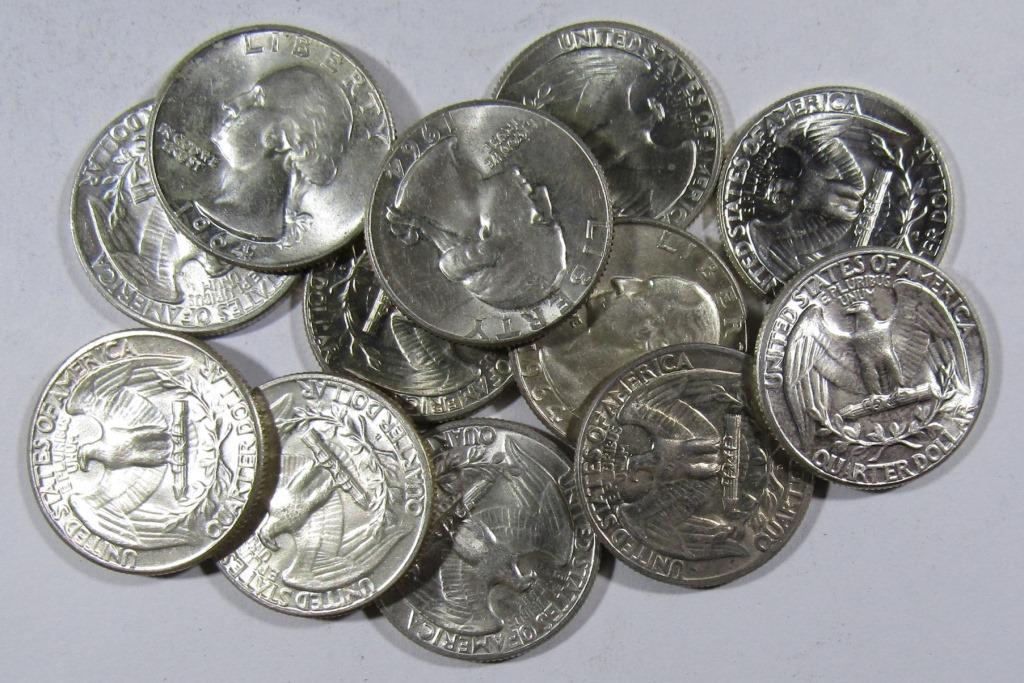 12- 1964 WASHINGTON QUARTERS AU/BU (1 of 2)