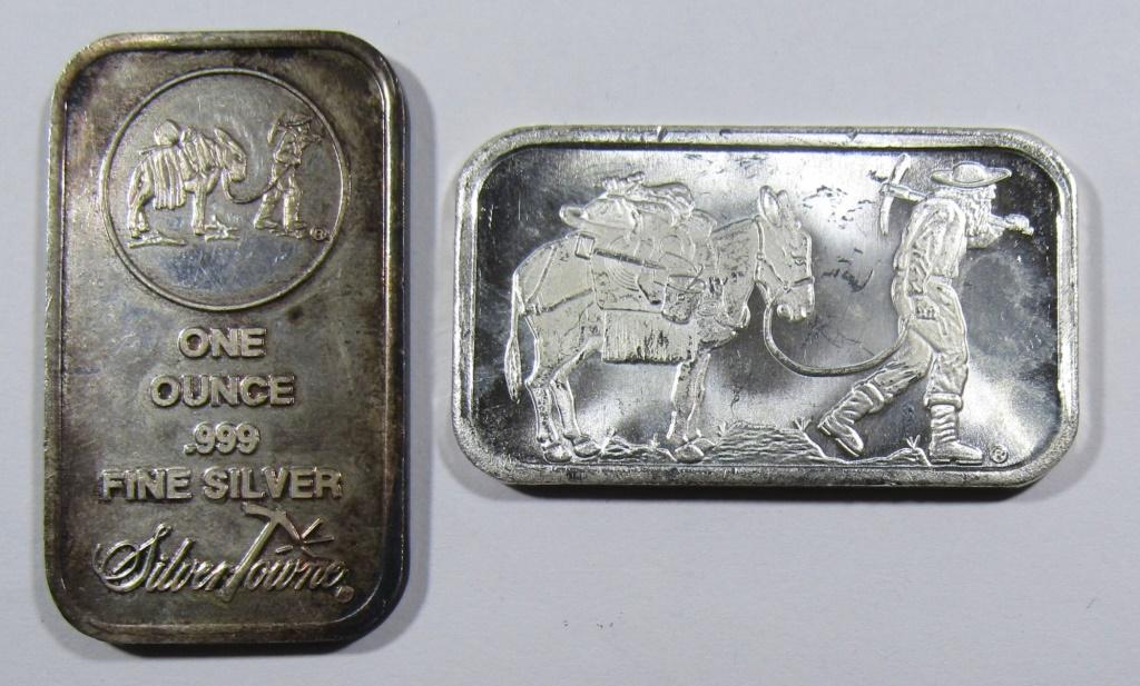 2- SILVERTOWNE 1oz .999 SILVER BARS (1 of 2)