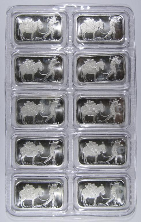 (10) SILVERTOWNE 1oz .999 SILVER BARS (1 of 2)