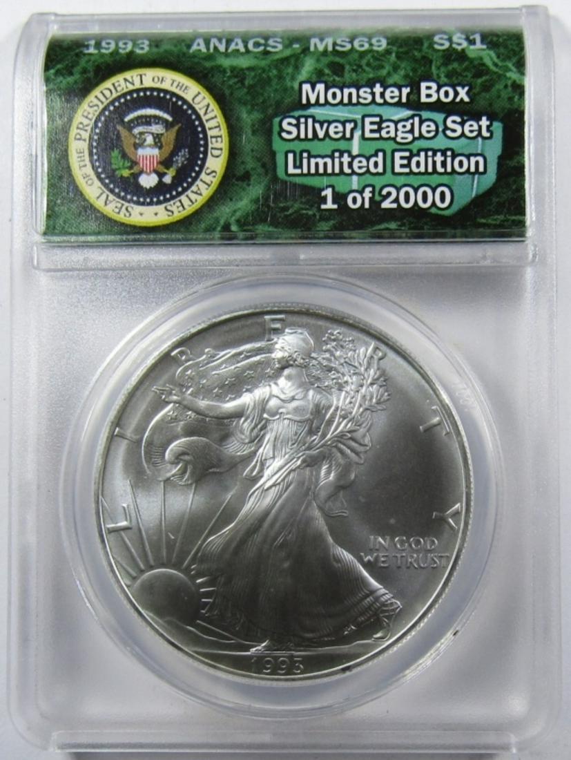 1993 AMERICAN SILVER EAGLE ANACS MS-69 (1 of 4)