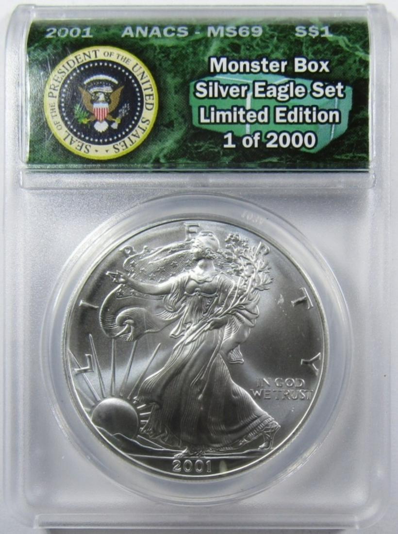 2001 AMERICAN SILVER EAGLE ANACS MS-69 (1 of 4)