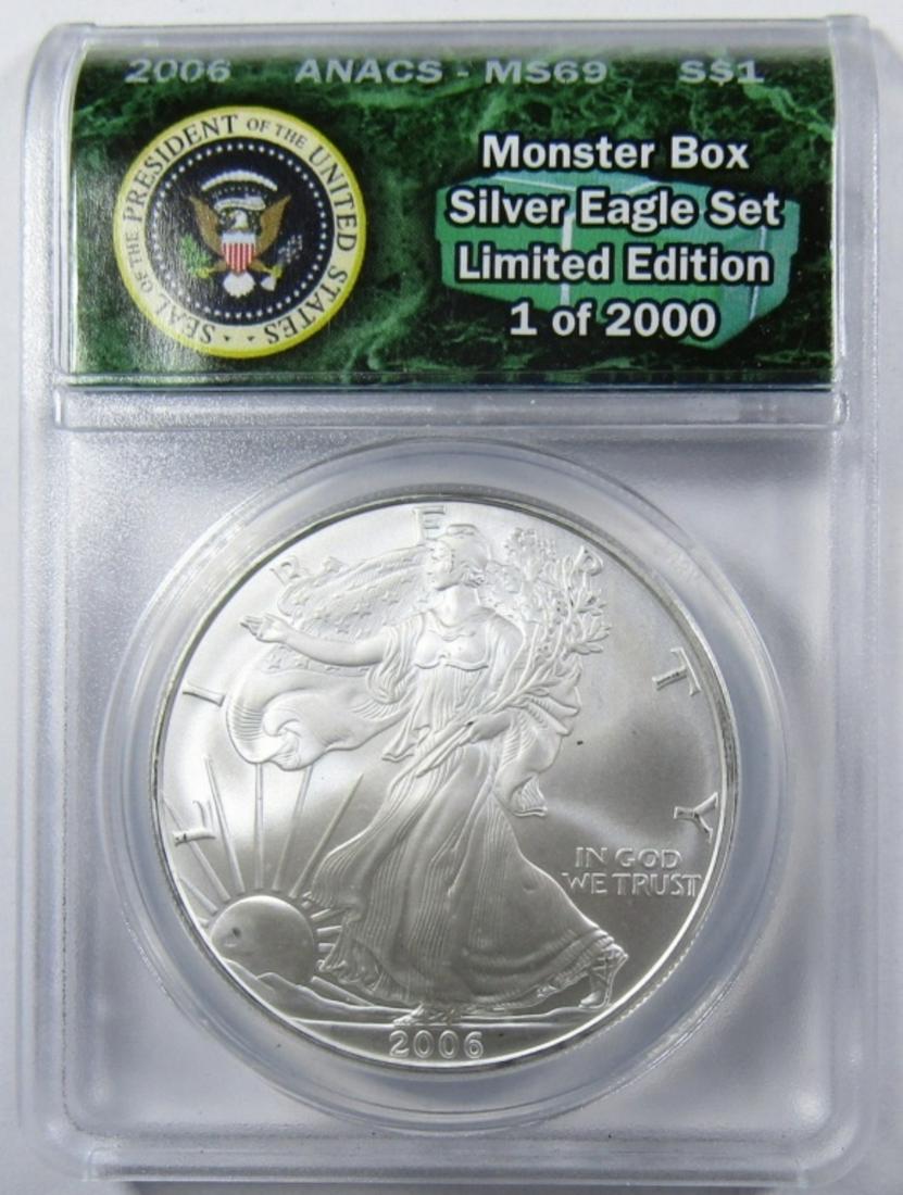 2006 AMERICAN SILVER EAGLE ANACS MS-69 (1 of 4)