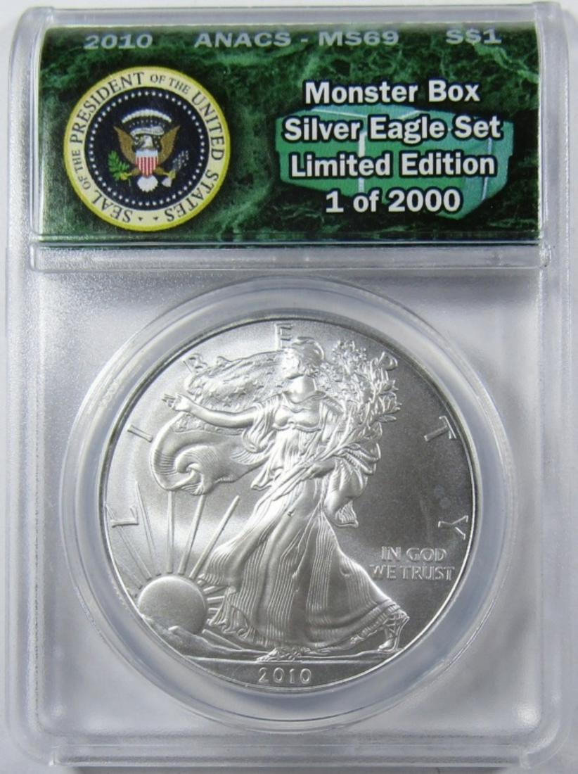 2010 AMERICAN SILVER EAGLE ANACS MS-69 (1 of 4)