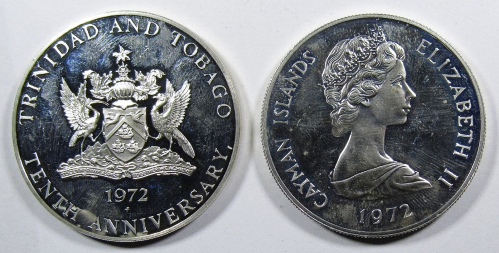 STERLING SILVER COINS; 1972- TRINIDAD AND TOBAGO (1 of 2)