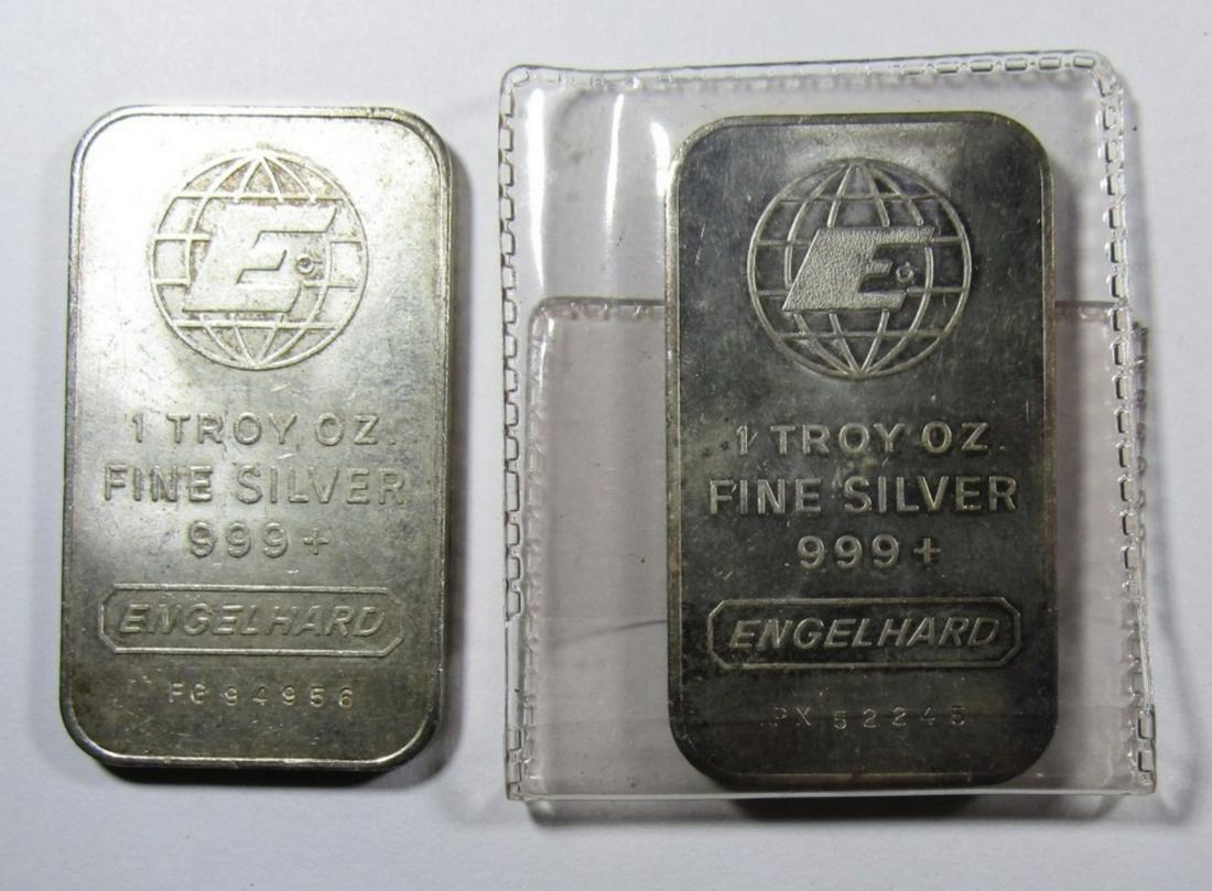 2- ENGELHARD 1oz .999 SILVER BARS (1 of 2)