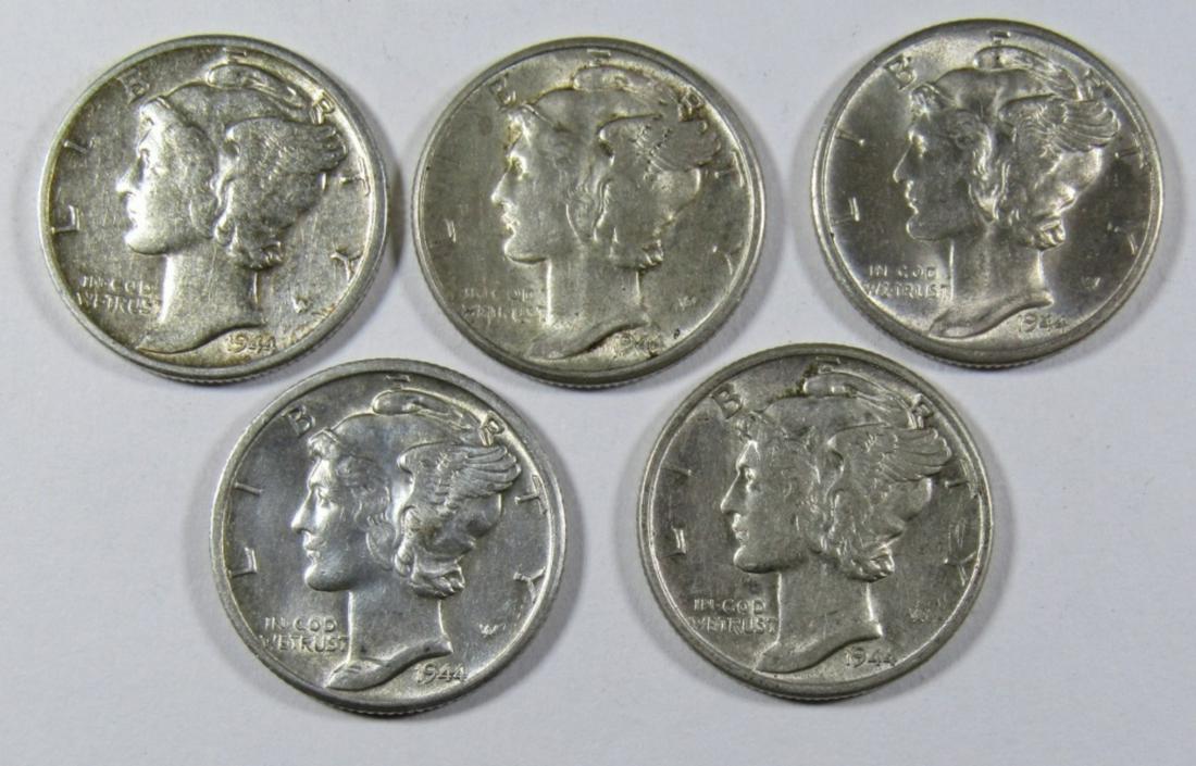 (5) 1944-D MERCURY DIMES AU/BU: YOUR NUMBER 1 SHOP FOR ALL THINGS COLLECTIBLE