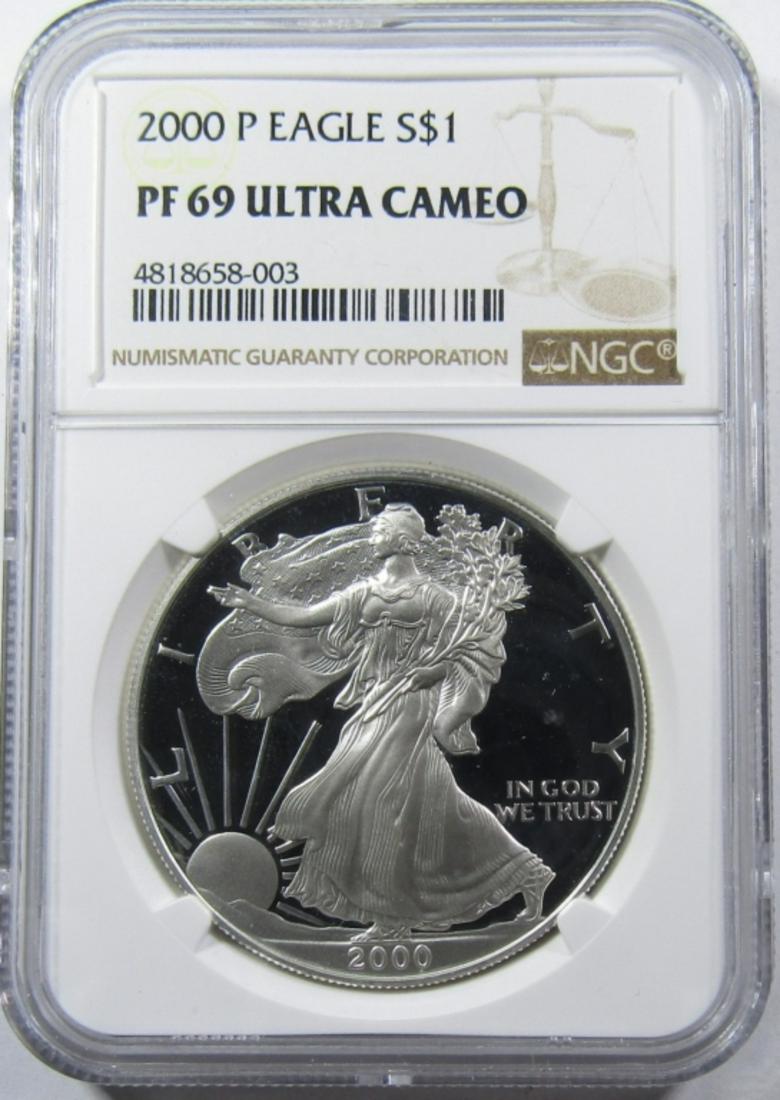 2000-P SILVER EAGLE NGC PF-69 UC (1 of 4)