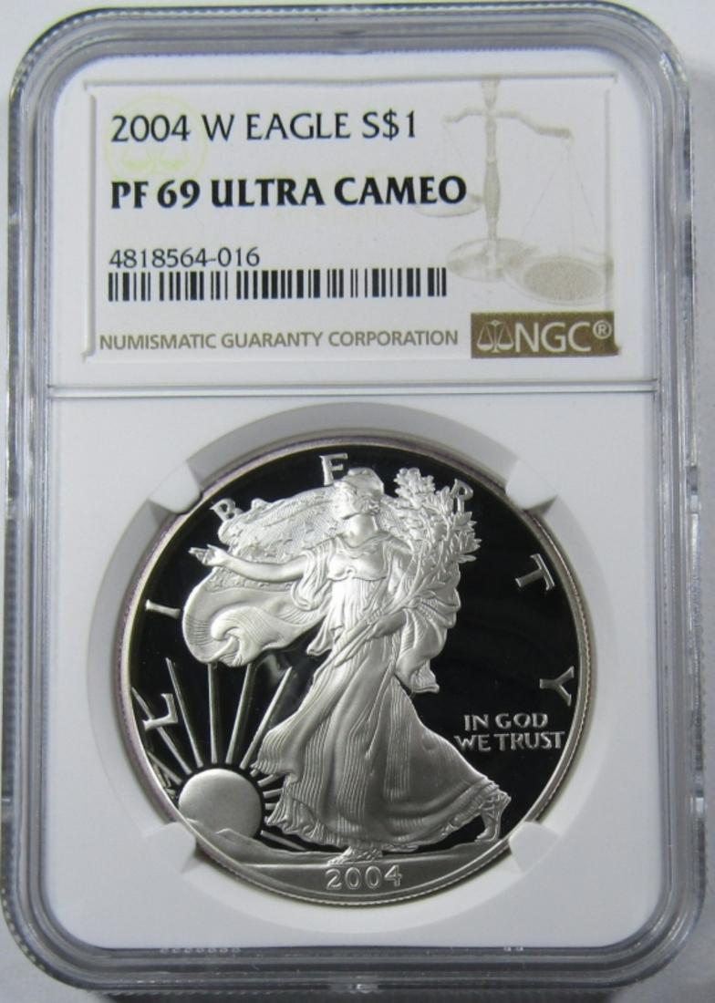 2004-W SILVER EAGLE NGC PF-69 UC (1 of 4)
