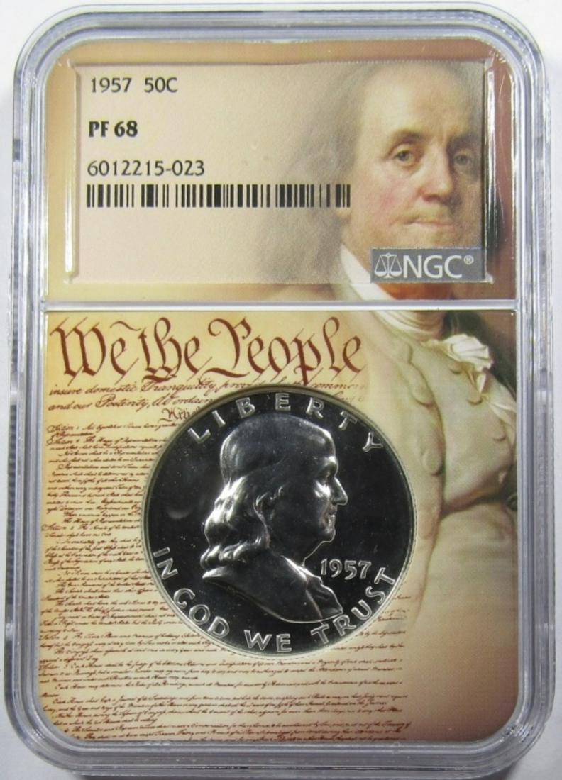 1957 FRANKLIN HALF DOLLAR NGC PF-68 (1 of 4)