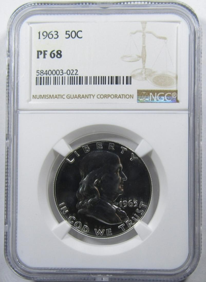 1963 FRANKLIN HALF DOLLAR NGC PF-68 (1 of 4)