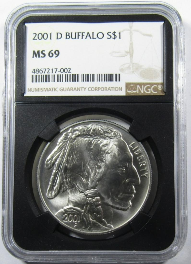 2001-D BUFFALO SILVER DOLLAR NGC MS-69 (1 of 4)