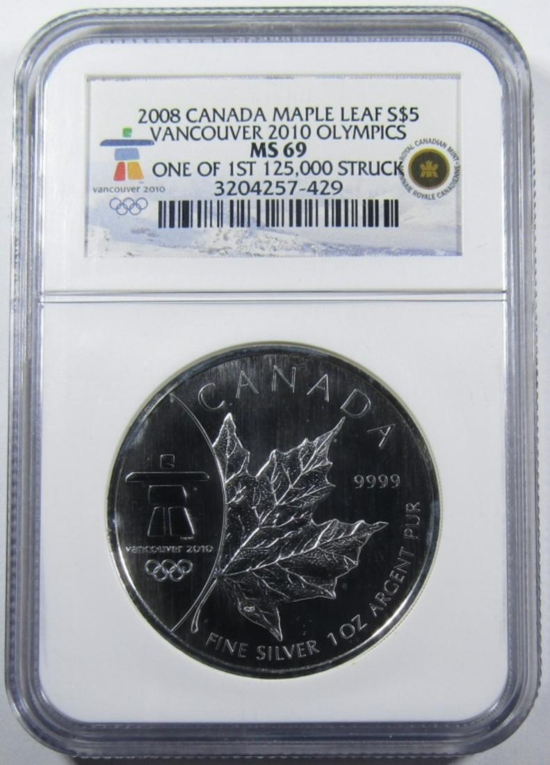 2008 $5 CANADA MAPLE LEAF NGC MS-69 (1 of 4)