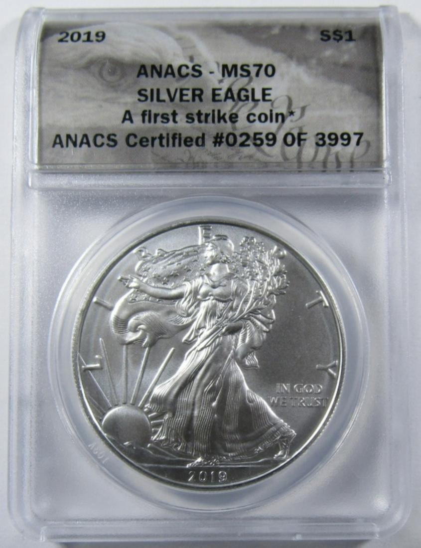 2019 AMERICAN SILVER EAGLE ANACS MS-70 (1 of 4)