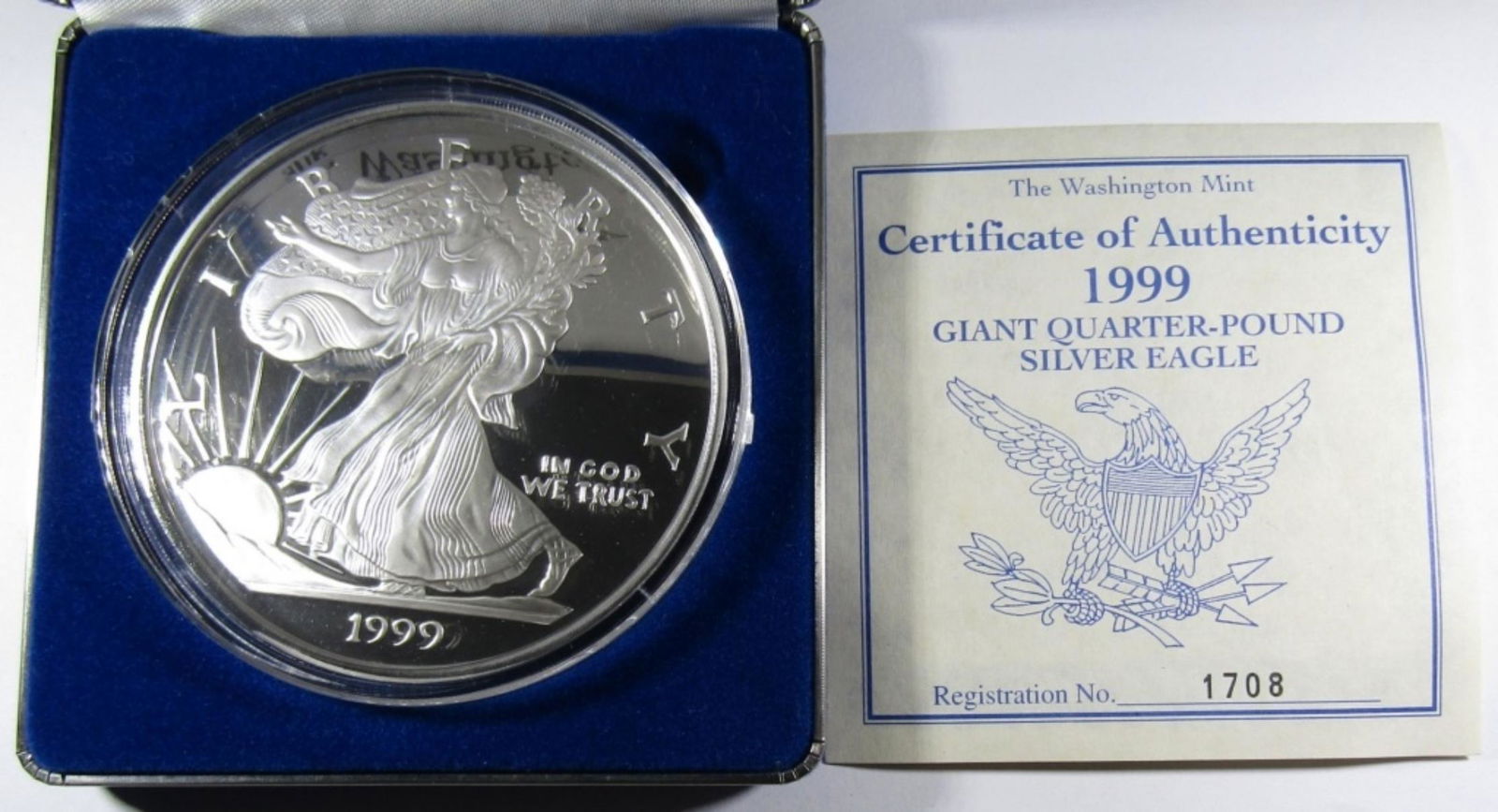 2000 Giant Quarter Pound Silver Eagle