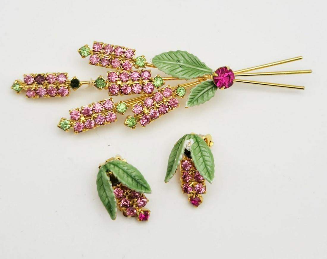 SET! VTG GOLD TONED WHEAT BROOCH WITH HOT (1 of 2)