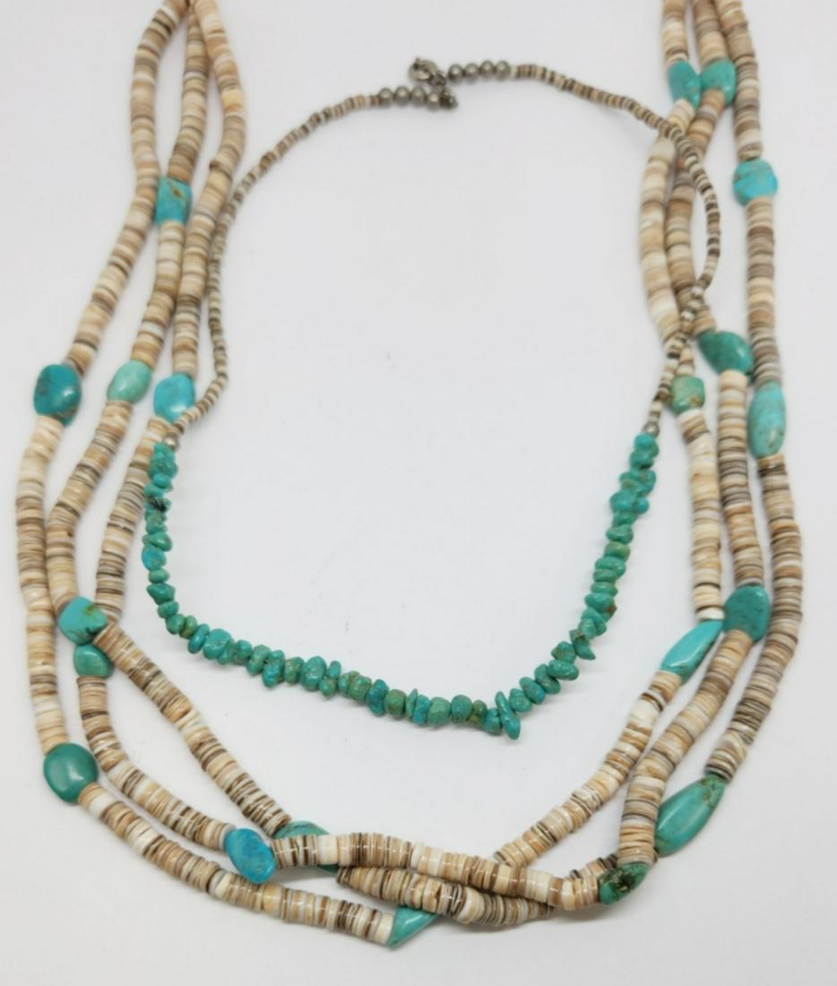 2-SOUTHWESTERN SHELL AND TURQUOISE BEADED (1 of 3)