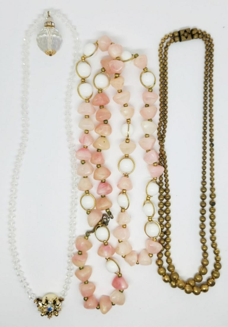 3-VINTAGE STERLING BEADED NECKLACES: (1) (1 of 4)