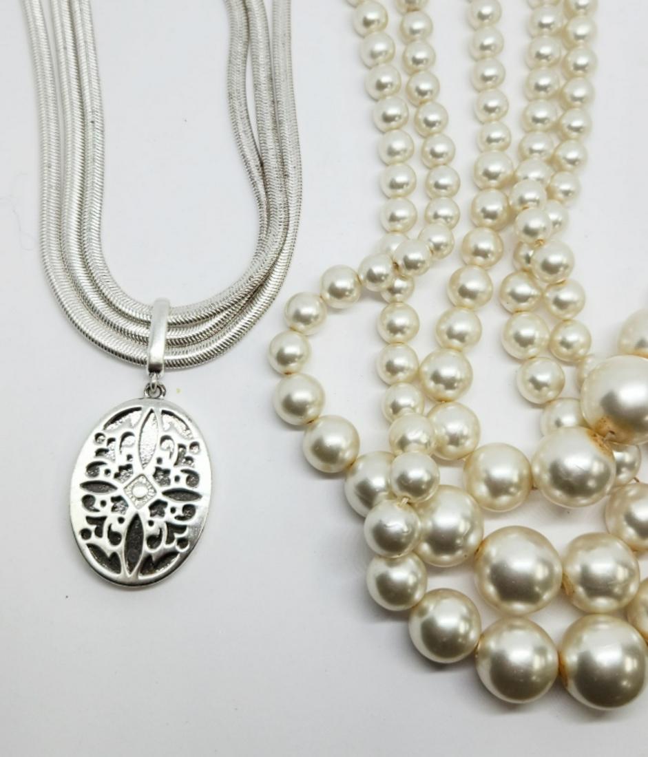 2-VINTAGE NECKLACES: (1)19 INCH NAPIER SILVER (1 of 4)