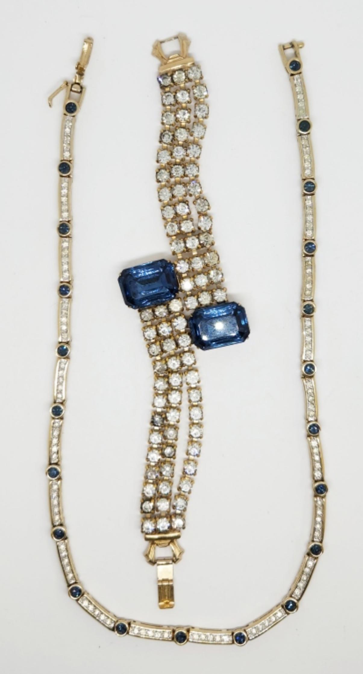 GOLD TONED NAVY BLUE AND CLEAR RHINESTONE (1 of 3)