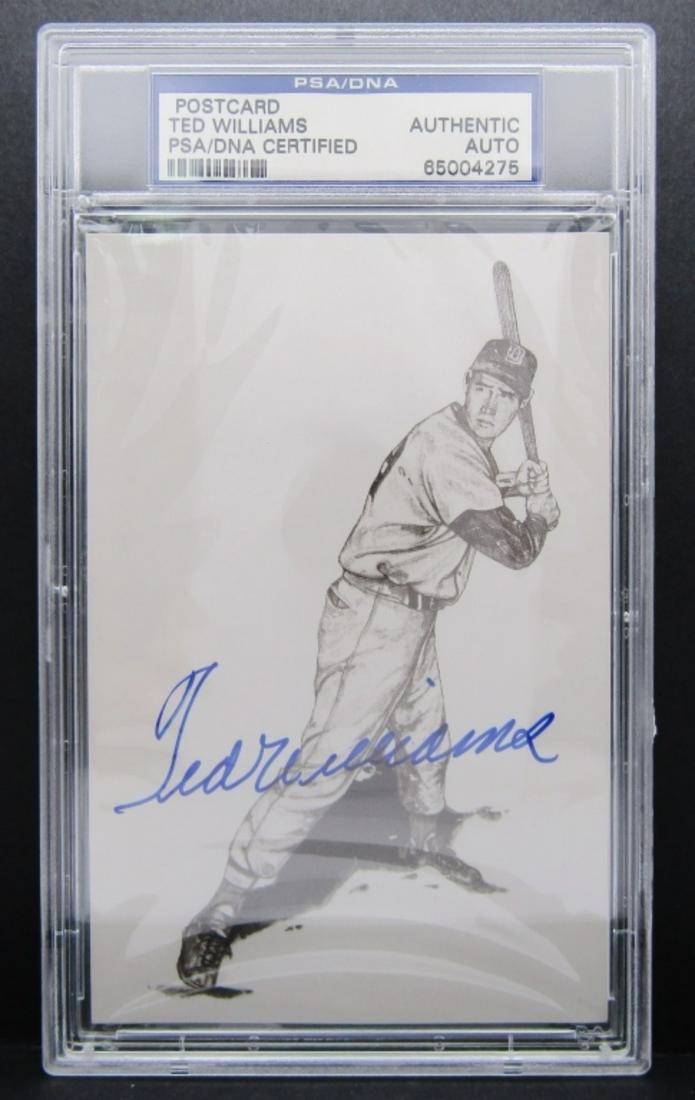 TED WILLIAMS AUTO POSTCARD PSA/DNA (1 of 4)
