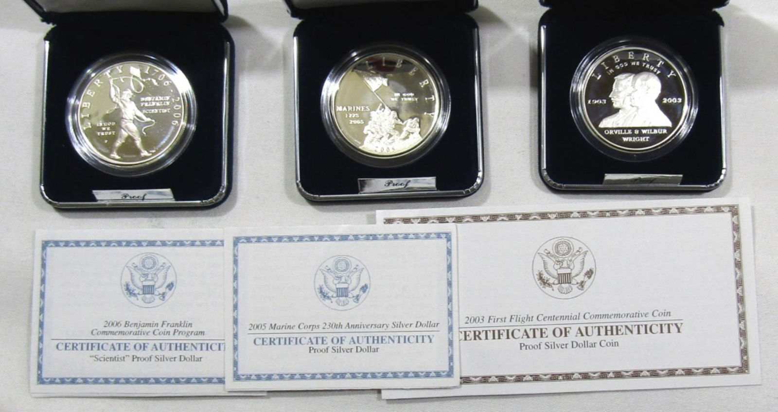 LOT OF 3 COMMEMS ALL IN BOX W/ COA (1 of 2)